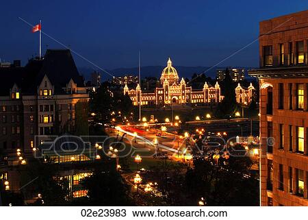Night view of Victoria's Legislative Buildings, Canada. View Large Photo Image Stock Image - Night view of Victoria's Legislative Buildings, Canada.. Fotosearch