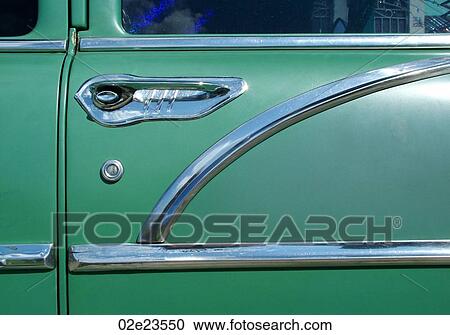 Old green Chevy door in Cuba. View Large Photo Image Stock Image - Old green Chevy door in Cuba.. Fotosearch