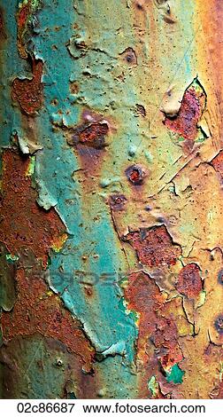 Old Paint Peeling Off Of Rusted Metal Surface Stock Photo 02c Fotosearch