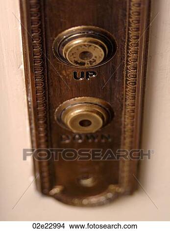 Old vintage elevator up button. View Large Photo Image Picture - Old vintage elevator up button.. Fotosearch