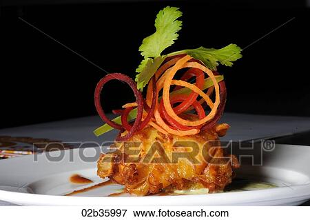 Onion Bhajji with Salad garnish View Large Photo Image Stock Photo - Onion Bhajji with Salad garnish. Fotosearch
