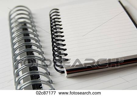 Opened blank coiled note pads. View Large Photo Image Stock Photo - Opened blank coiled note pads.. Fotosearch