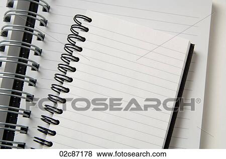 Opened blank coiled note pads. View Large Photo Image Stock Photo - Opened blank coiled note pads.. Fotosearch