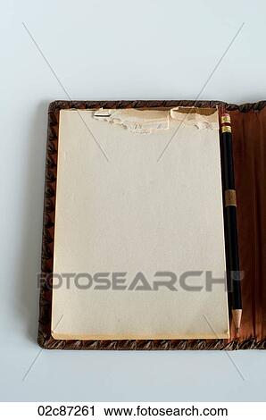 Opened note-pad with pencil. View Large Photo Image Stock Image - Opened note-pad with pencil.. Fotosearch