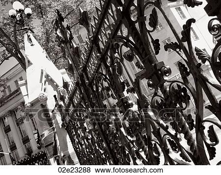 Stock Photo - Ornate iron fence, Parliament Hill, Ottawa Canada.. Fotosearch