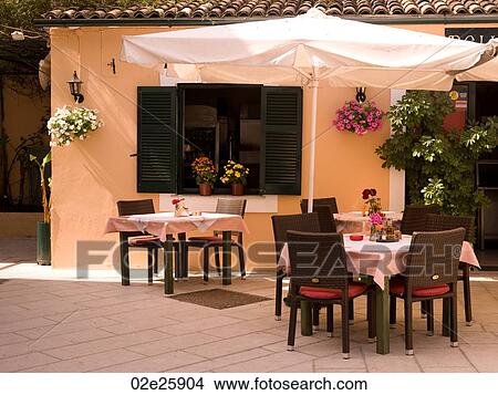 Picture - Outdoor café in Corfu. Fotosearch
