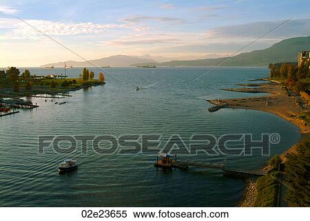 Overhead view of Sunset Beach, Vancouver Canada. View Large Photo Image Stock Photography - Overhead view of Sunset Beach, Vancouver Canada.. Fotosearch