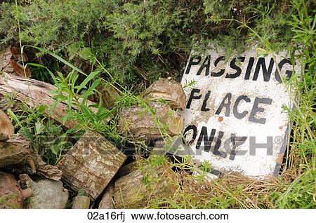 Stock Image - Passing place sign. Fotosearch
