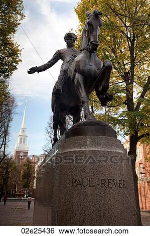 Stock Photograph - Paul Revere Statue in Boston, Massachusetts, USA. Fotosearch