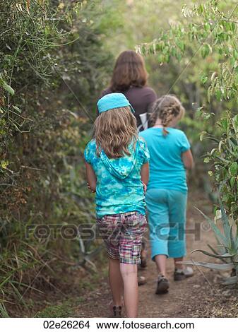 Picture - People hiking in Kenya Africa. Fotosearch