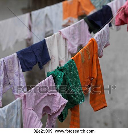 Stock Photo - Placencia, Laundry Line. Fotosearch
