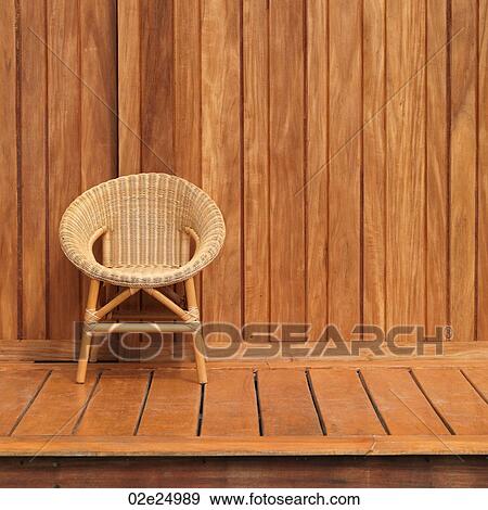 Stock Photo - Placencia, Wicker Chair. Fotosearch