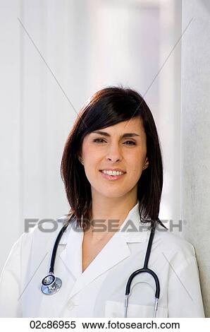 Stock Photography - Portrait of female family doctor.. Fotosearch
