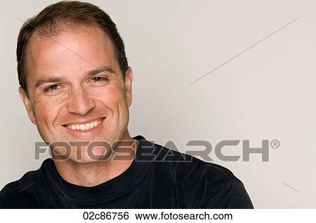 Portrait of happy friendly man. View Large Photo Image Stock Photograph - Portrait of happy friendly man.. Fotosearch