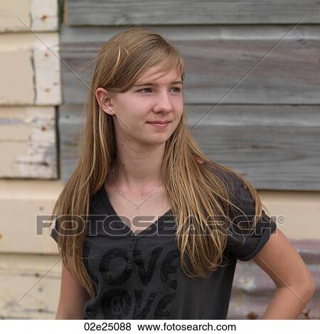 Portrait of teenage girl looking to the side. View Large Photo Image Stock Photo - Portrait of teenage girl looking to the side. . Fotosearch