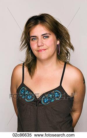 Stock Photography - Portrait of young woman with unique style.. Fotosearch
