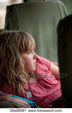 Stock Image - Profile of blond girl. Fotosearch