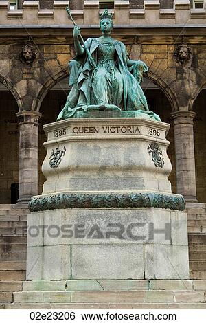 Stock Photograph - Queen Victoria statue in Montreal Canada.. Fotosearch