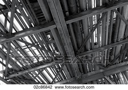 Receding piping at an oil and gas refinery. View Large Photo Image Stock Image - Receding piping at an oil and gas refinery.. Fotosearch