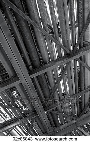 Receding piping at an oil and gas refinery. View Large Photo Image Stock Image - Receding piping at an oil and gas refinery.. Fotosearch