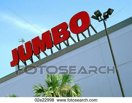 Red Jumbo sign. View Large Photo Image Stock Photo - Red Jumbo sign.. Fotosearch
