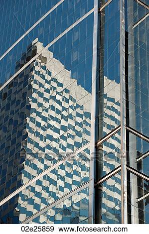Reflection in Chicago Building windows View Large Photo Image Stock Photo - Reflection in Chicago Building windows. Fotosearch