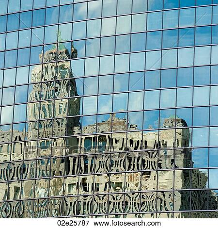 Stock Photo - Reflection of buildings in Chicago. Fotosearch