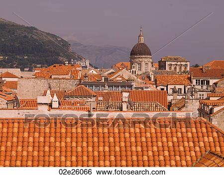 Stock Photograph - Rooftops in Dubrovnik. Fotosearch