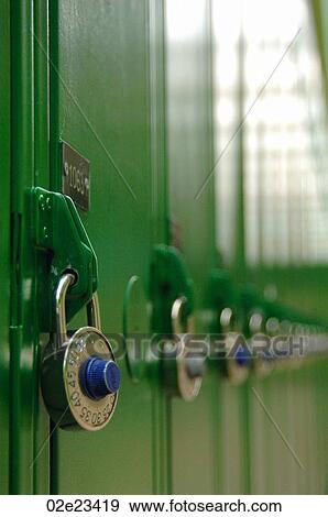 Row of green school lockers. View Large Photo Image Stock Photo - Row of green school lockers.. Fotosearch