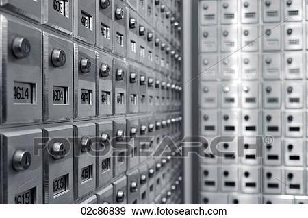 Stock Photo - Rows of personal mailboxes. Fotosearch