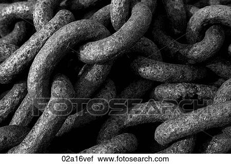 Stock Image - Rusty chain links. Fotosearch