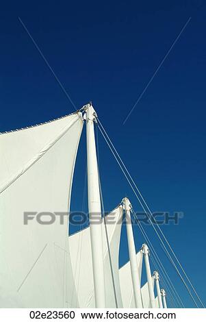 Stock Image - Sail-like roof at Canada Place, Vancouver, Canada.. Fotosearch