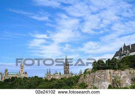 Stock Image - Scenic view of Ottawa's Parliement Buildings.. Fotosearch