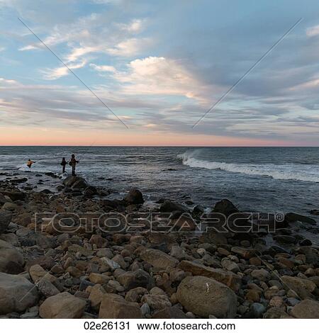Stock Image - Seascape along shoreline at The Hamptons, New York. Fotosearch