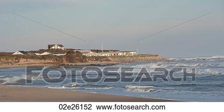 Stock Image - Seascape along shoreline at The Hamptons, New York. Fotosearch