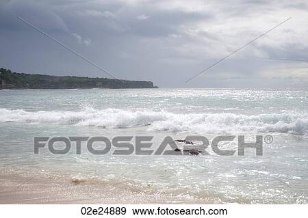 Seascape along shoreline in Bali View Large Photo Image Stock Photo - Seascape along shoreline in Bali. Fotosearch