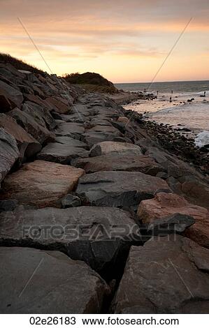 Stock Image - Seashore along the Hamptons coastline. Fotosearch