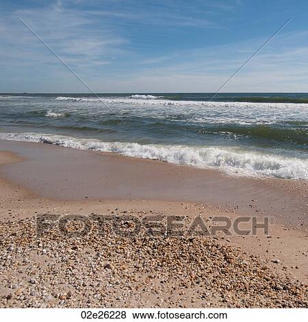 Stock Photo - Seashore along the Hamptons coastline. Fotosearch