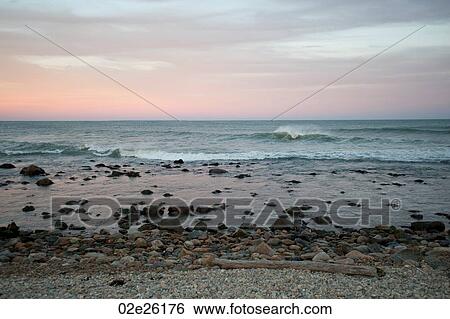 Stock Photograph - Seashore along the Hamptons coastline. Fotosearch