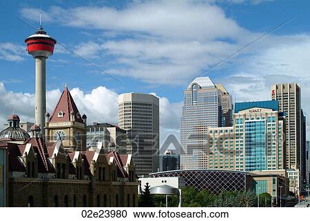 Skyline of Calgary, Alberta, Canada with the famous landmark Tower. View Large Photo Image Stock Image - Skyline of Calgary, Alberta, Canada with the famous landmark Tower.. Fotosearch