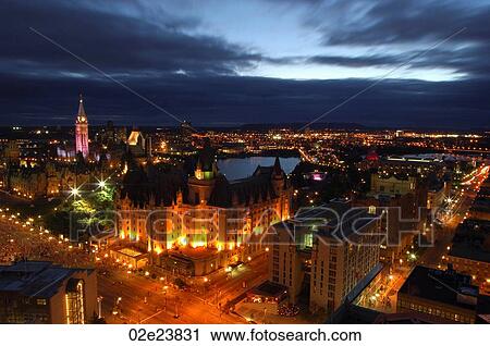 Stock Image - Skyline view of Ottawa Canada, during Canada Day.. Fotosearch