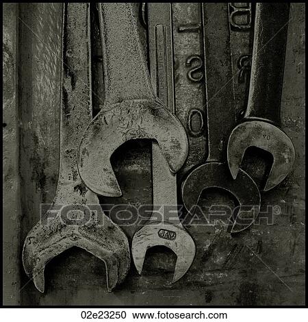 Solarized crescent wrenches on metal. View Large Photo Image Stock Image - Solarized crescent wrenches on metal.. Fotosearch