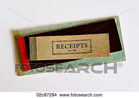 Stack of old vintage receipt books on white background. View Large Photo Image Picture - Stack of old vintage receipt books on white background.. Fotosearch