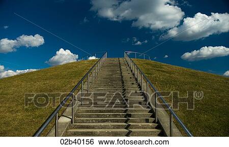 Stairway to green grass hilltop View Large Photo Image Stock Photograph - Stairway to green grass hilltop. Fotosearch