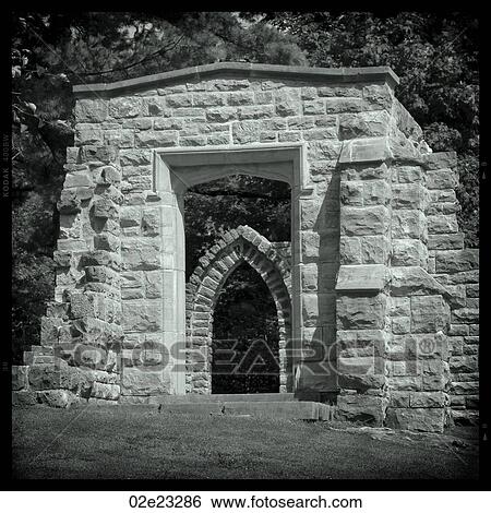 Stone archway seen through a stone archway, Kingsmere, Gatineau Park, Canada. View Large Photo Image Stock Photograph - Stone archway seen through a stone archway, Kingsmere, Gatineau Park, Canada.. Fotosearch