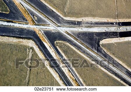 Stock Image - Streetcar tracks crossing.. Fotosearch