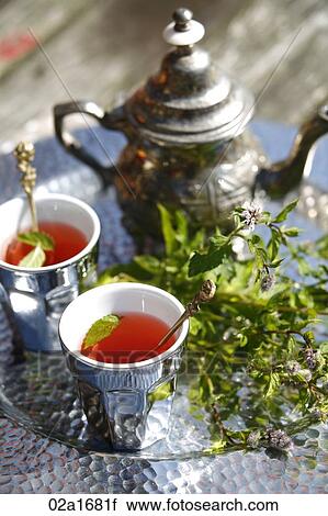 Tea set on a wooden table View Large Photo Image Stock Image - Tea set on a wooden table. Fotosearch