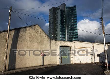 Picture - The Elysian building, opened 2008 during economic recession in the City of Cork, Ireland. Fotosearch