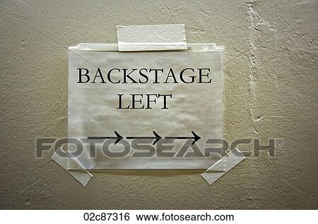 Stock Photograph - Theater backstage left sign.. Fotosearch