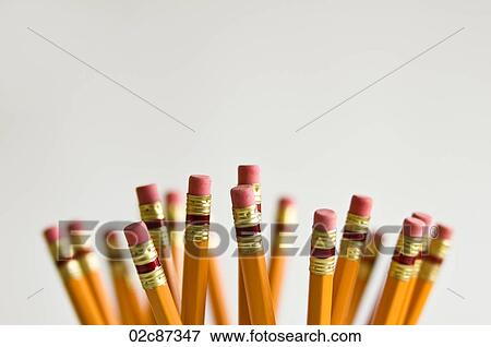 Tops of new orange HB lead pencils, on white background. View Large Photo Image Stock Photo - Tops of new orange HB lead pencils, on white background.. Fotosearch
